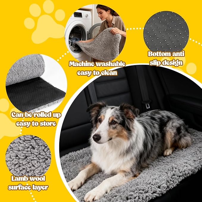 PatiencET Self Warming Cat Bed for Indoor Cats 24'' x 36'' - Cozy Fleece Heating Pad, Non-Electric Thermal Mat for Small Pets, Washable Soft Cushion for Winter Comfort and Warmth Grey