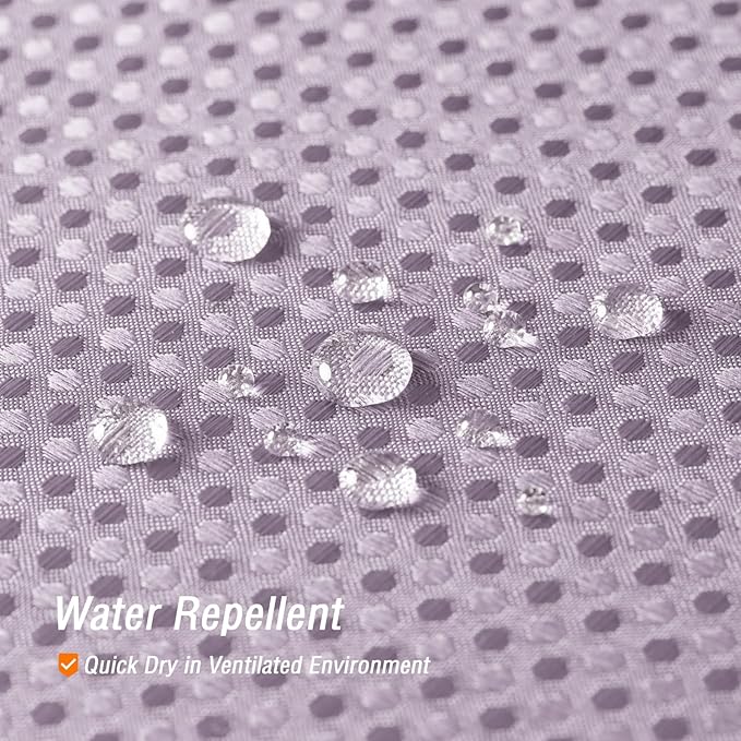 Gibelle Waffle Weave Shower Curtain with Mesh Top Window and Hooks Set, Spa Like Hotel Style Fabric Shower Curtain for Bathroom, Lavender, 72x72