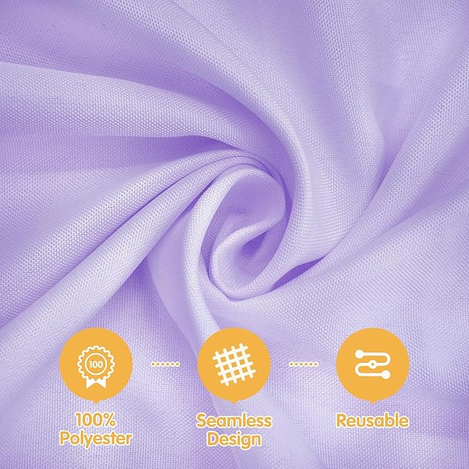 BRILLMAX 6 Pack Lavender Tablecloths for 6 Foot Rectangle Tables 90 x 132 Inch - 6ft Rectangular Bulk Linen Polyester Fabric Washable Cloth Cover for Wedding Reception Banquet Birthday Party