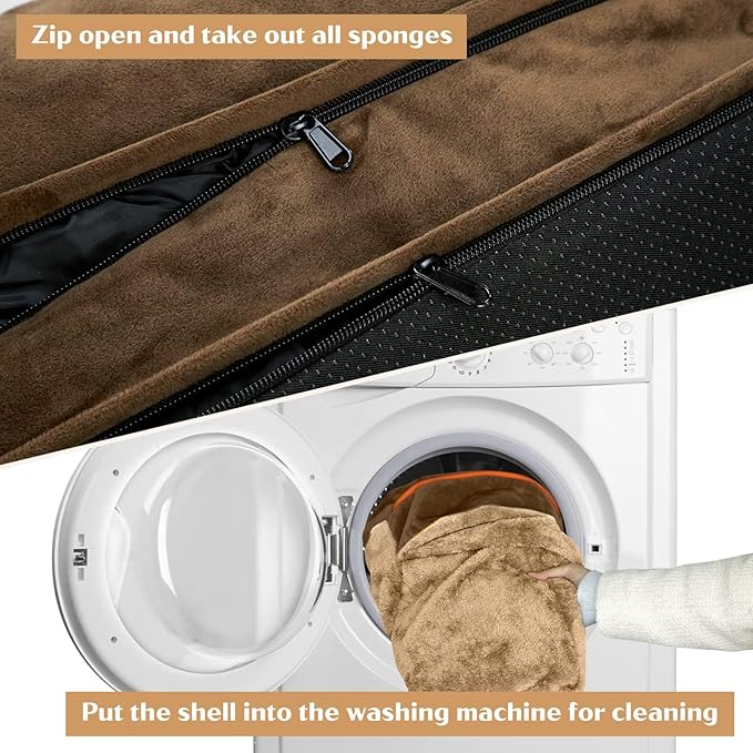 Comfort Expression Orthopedic Dog Bed for Extra Large Dogs 48x30 Inch, Waterproof Egg Crate Foam XXL Pet Bed with Removable Bolsters, Dog Couch with Washable Cover & Non-Slip Bottom, Brown