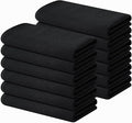 Homaxy 100% Cotton Waffle Weave Kitchen Towels - 12 Pack Soft and Absorbent Dish Towels - 16 x 26 Inches Quick Dry Hand Towels - Black