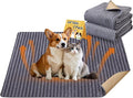 Dog Crate Mat, 2 Pack 24"×36" Flannel Washable Pet Mat for Dogs and Cats, Non-Slip Pet Pad for Kennel Training, Absorbs Urine and Waterproof Pad for Sofa Bed Crate Kennel Car Seat Floor（Gray）