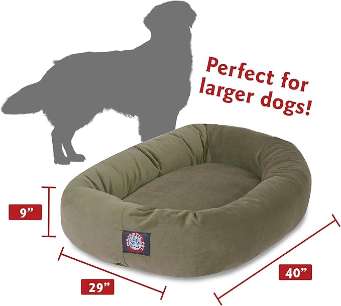 Majestic Pet Villa 32 Inch Shredded Memory Foam Dog Bed for Medium Sized Dog 32x23x7 Inch–Orthopedic Pet Bed - Washable Medium Puppy Mat with Head Support-Vintage