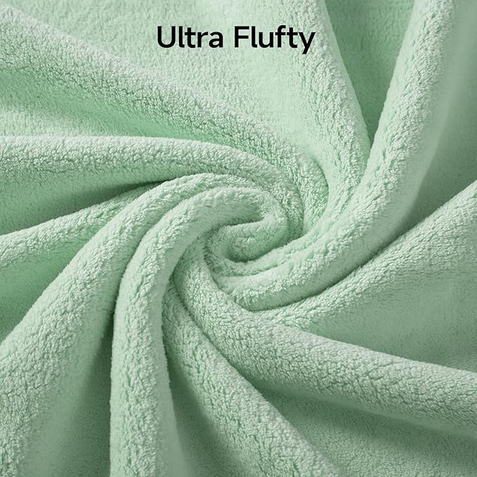 REDKISS 2 Pack Microfiber Extra Large Bath Sheets, 35 x 70 Inches, 670G, Soft and Absorbent, Quick Dry Oversized Bath Towels, Perfect for Bathroom, Plush Shower Towels for Spa, Gym & Hotel, Green