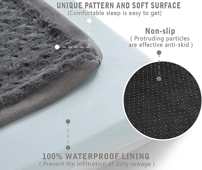 GOHOO PET Orthopedic Memory Foam Dog Bed, Cooling Dog Beds for Extra Large Dogs -Waterproof Pet Bed for Crate with Removable Washable Cover, XXL(47inch,110Lbs)
