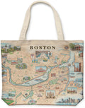 Xplorer Maps Canvas Tote Bag with Handles, Cloth Grocery Shopping Bag, Reusable & Eco-friendly Bag, 100% Cotton, Washable