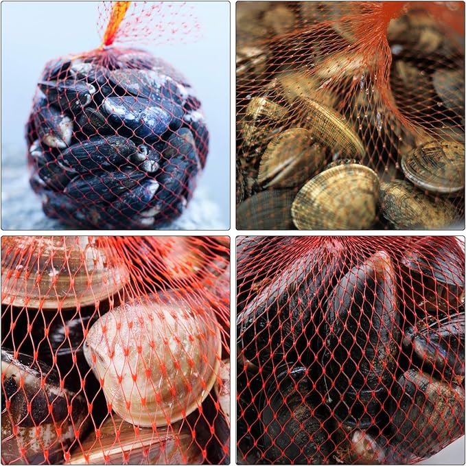 Shellvcase 100Pcs 24 Inch Reusable Mesh Produce Bags, Seafood Boil Bags for Crab Clam Crawfish, Potato Onion Fruits Bag, Storage Bag for Grocery Shopping Storage of Fruit Seafood Toy & Garden Produce