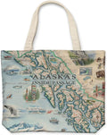 Xplorer Maps Canvas Tote Bag with Handles, Cloth Grocery Shopping Bag, Reusable & Eco-friendly Bag, 100% Cotton, Washable
