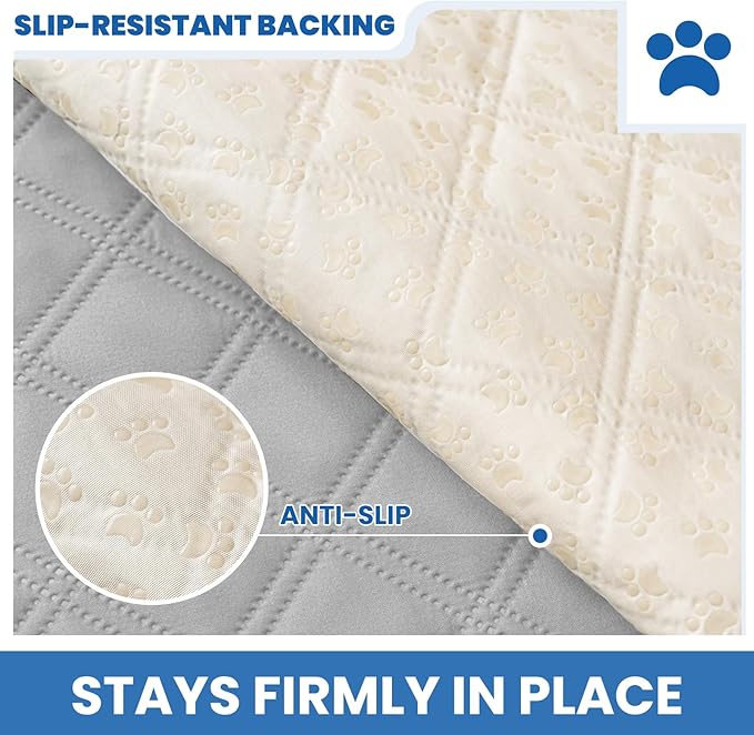 CYCMACO Waterproof Couch Covers for Pets, Waterproof Dog Bed Cover, Anti-Slip Soft Dog Blankets, Couch Cover for Dogs Washable, Pet Blanket for Puppy Large Dogs Cat (68x82 Inch, Light Grey)