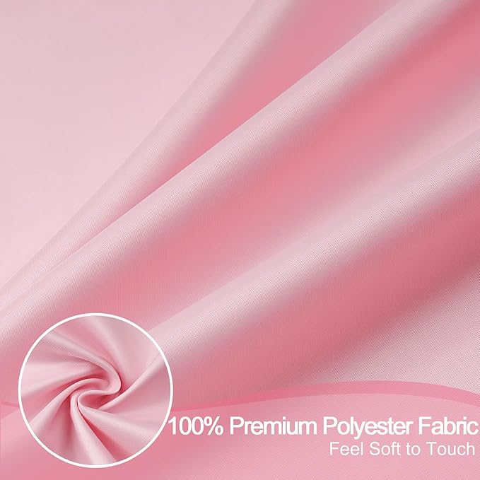 AooHome 36x72 inch Stall Shower Curtain Liner, Polyester Classic Solid Color Shower Curtain with Hooks, Weighted Hem, Waterproof, Pink