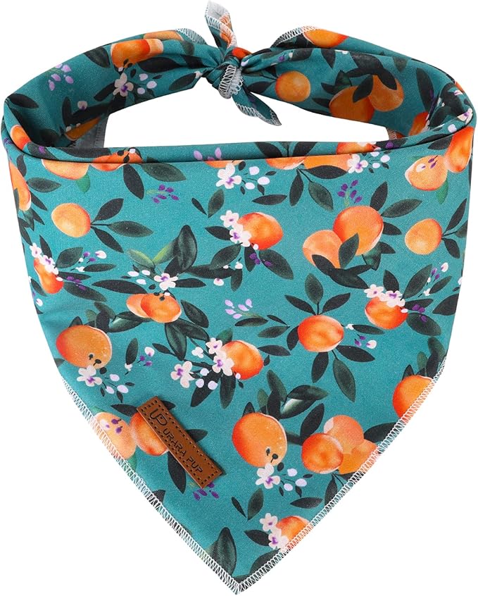 UP URARA PUP Summer Dog Bandana, Comfortable Cotton Triangle Bid Scarf for Puppy Small Dog, Washable Pet Kerchief for Girl Boy Dogs or Cats, Peach Dogs Bandanas, Cute Classic Puppy Bid Scarf, Green