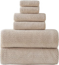 Akzpe 40x80 Inches Bath Sheets Towels for Adults Oversized Bath Towels Extra Large Luxury Super Soft Absorbent Quick Dry Microfiber (Beige,6PCS)