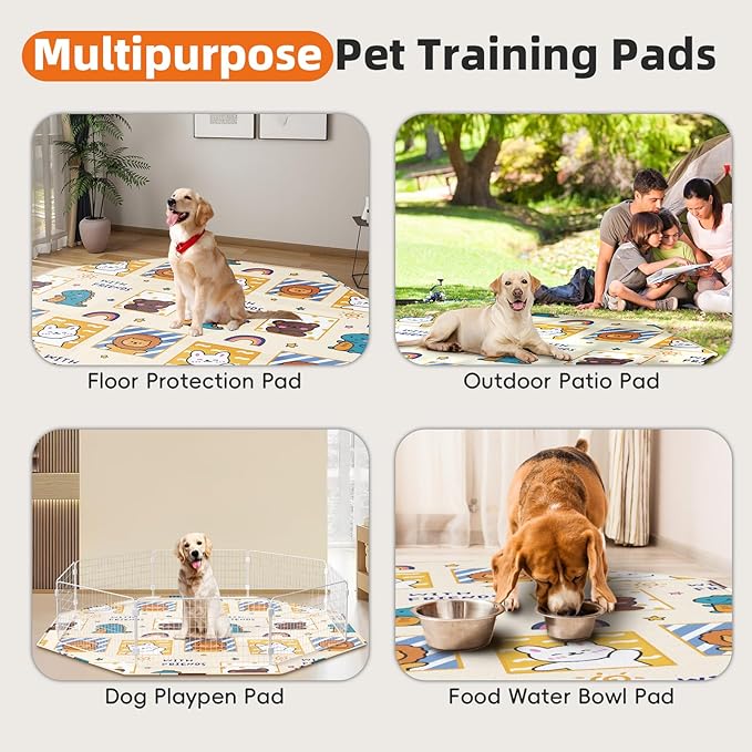 PJYuCien Washable Pee Pads for Dogs 1 Pack, 67" x 26" Octagonal Non-Slip and Leak-Proof Pee Mat, Puppy Training Pads for Whelping, Playpen, Crate, Bed （24/30/36/42'' 8 Panels Pen）