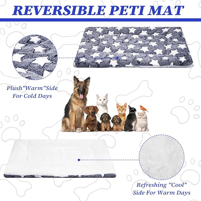 Limbeuuu 4 Pcs Washable Dog Crate Mat Kennel Pad Replaceable Reversible Pet Bed Pad for Crate Pet, Sleeping Mat for Small, Medium Dog Machine Washable(22.4 x 11.8 x 0.79 Inch,Black and White)