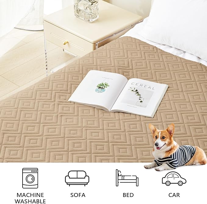 hyha Waterproof Dog Blanket, Soft Dog Bed Cover Pet Blankets, Waterproof Sofa Couch Cover for Dogs Washable, Reversible Pet Couch Covers for Sofa Furniture (30x53 Inch, Camel/Camel)