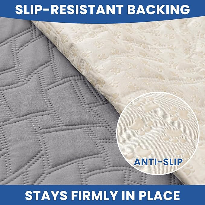 CYCMACO Waterproof Dog Bed Cover, Non-Slip Dog Blanket for Couch, Couch Covers for Dogs Washable, Pet Blanket for Furniture, Pet Bed Mat for Sofa, Car, Pet Supplies (40x50 Inch, Light Grey)