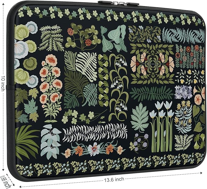 iCasso Laptop Sleeve 13 inch for MacBook Air 13-13.6 inch M3/M2/M1, Cute Laptop Sleeve for MacBook Pro 13 inch, Slim Protective Travel Carrying Case for MacBook Pro 14'', Chromebook HP Dell, Black