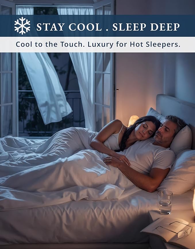 100% Egyptian Cotton Sheets King Size - 1000 Thread Count Silky Sateen King Size Sheets Set, Naturally Cooling & Breathable, Ultra-Soft Hotel Luxury Sheets with 15" Snug Fit Deep Pockets - White