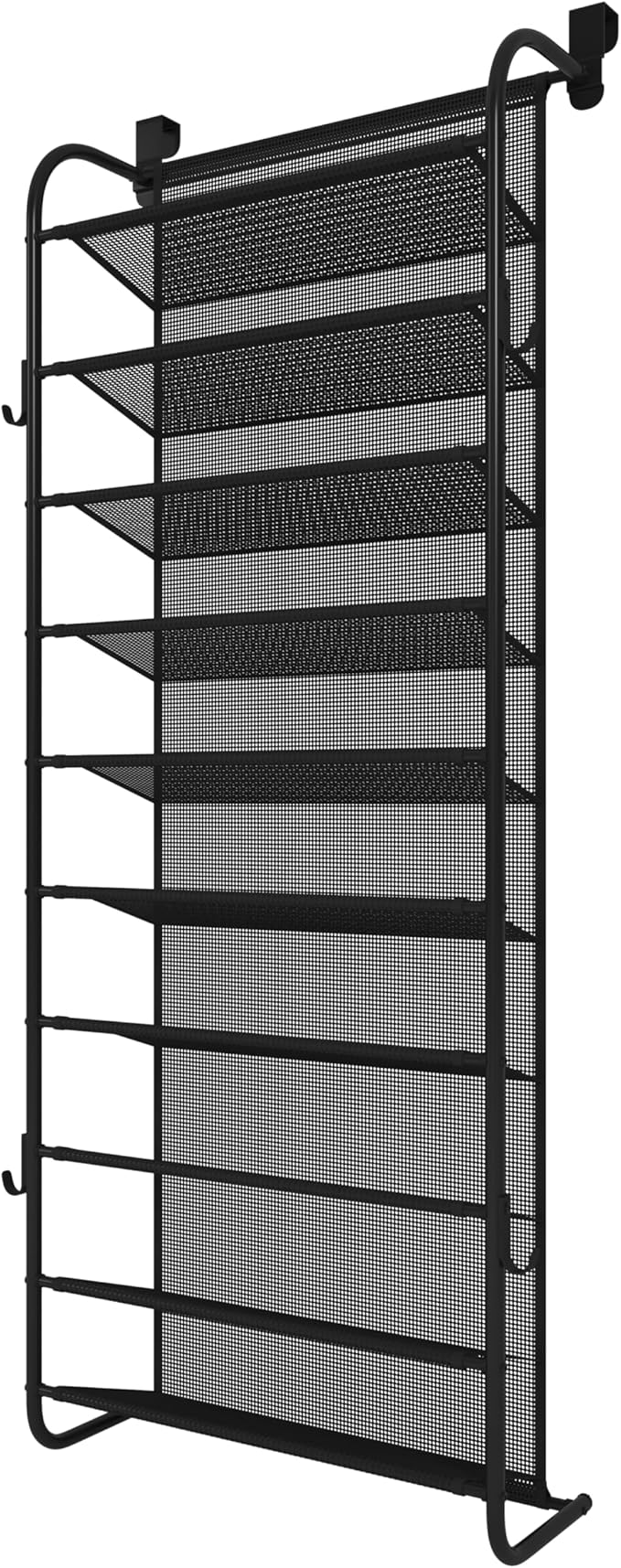 MUOU 10 Tier Shoe rack Hanging Shoe Storage the door shoe rack for Closet Pantry Over The Door Shoe Organizer Wall Floating Shelves (Black, 10 Tier)