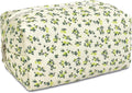 STARDW Cute Quilted Floral Makeup Bag for Women, Large Capacity Travel Toiletry Bag with Zipper and Canvas Lining