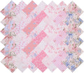 Hanjunzhao Valentines Pink Blue Bow Cotton Fabric Squares 10x10, 42Pcs Layer Cake Fabric for Quilting 10 inch, Layer Cakes 10 inch Squares for Quilting, DIY Bowknot, Gift Wrapping, Party Decor, Bows