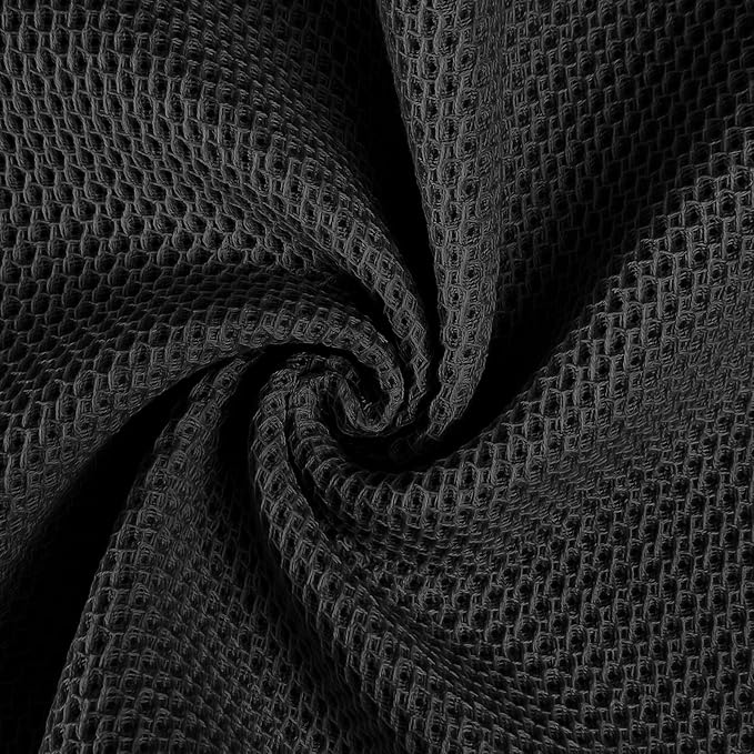 FreeNook 100% Cotton Waffle Weave Kitchen Towels, 8 Pack Dish Cloths for Washing Dishes, Ultra Soft Absorbent Dish Towels, Quick Drying Kitchen Rags, 12x12 Inches, Black