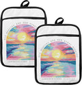 Inspirational Boho Christian Pot Holders for Kitchen, Bible Verse Gifts, His Mercies are New Every Morning Religious Heat Resistant Hot Pads and Oven Mitts for Baking Cooking