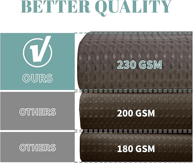 eachope Brown Extra Long No Hook Waffle Weave Shower Curtain with snap-in Liner Replacement, 230GSM Waterproof Fabric Hotel Shower Curtain Set for Bathroom, Through Mesh Top Window,71Wx86H