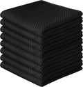 FreeNook 100% Cotton Waffle Weave Kitchen Towels, 8 Pack Dish Cloths for Washing Dishes, Ultra Soft Absorbent Dish Towels, Quick Drying Kitchen Rags, 12x12 Inches, Black
