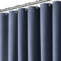 Inhousolu Fabric Shower Curtain Waffle Weave, Navy Blue 230 GSM Heavy Duty, Weighted Hem, 14 Metal Hooks, Water Repellent, Machine Washable, Hotel Spa Luxury Bath Curtain Set, 72 x 72 Inch