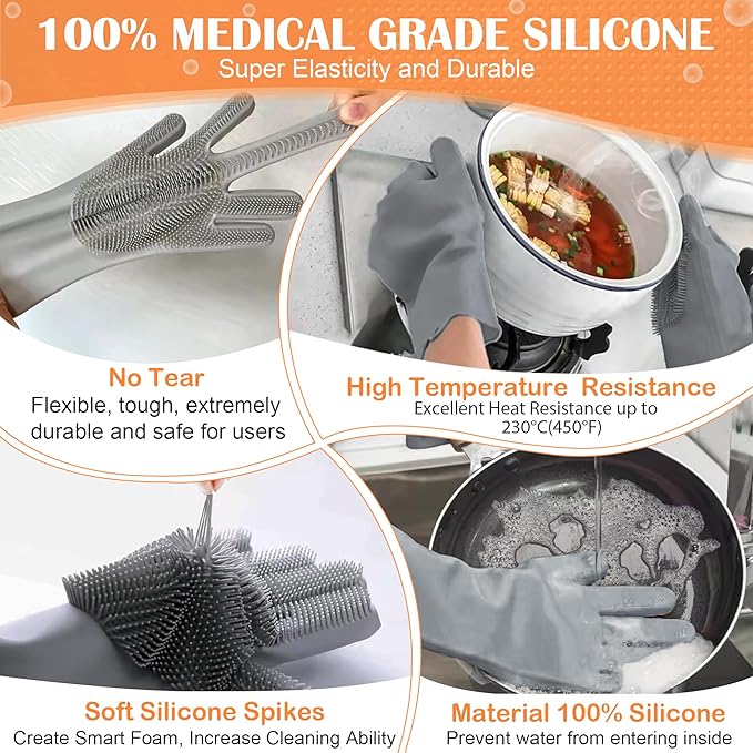 SUKETIL Pet grooming gloves,Dog washing gloves with High-Density Teeth with Five Finger Design to bathing and Massage for Dog