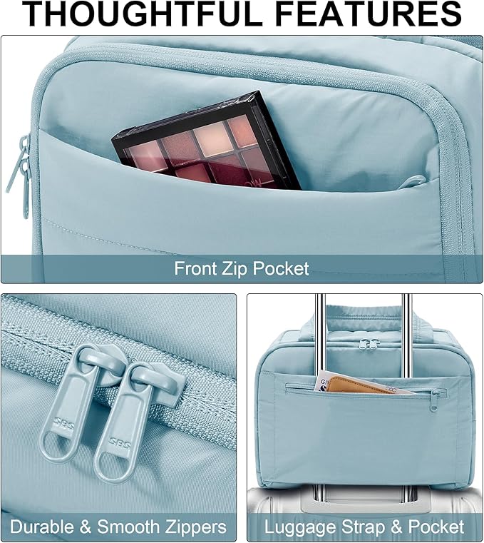 Bagstellar Travel Toiletry Bag, Lightweight Wide-open Large Puffy Toiletry Bag for Women, Quilted Makeup Bag Organizer Water-resistant Cosmetic Bag with Handle for Toiletries, Essentials, Accessories
