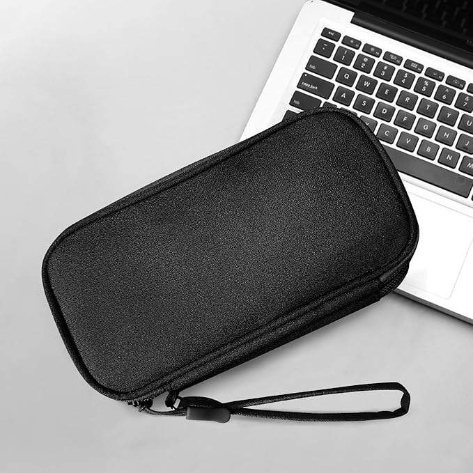 SMONT Electronics Organizer Travel Cable Charger Case, Dual Zipper Compartments for Gaming Console, Hard Drive, Cords - Portable Black Pouch Versatile Travel Organizer Durable Tech Bag