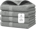 Villa Celestia 100% Cotton Hand Towel Set of 4, (16 x 28 inches) Sustainable, Soft, Highly Absorbent, Quick Drying, Combed Cotton Hand Towels Pack of 4 Ideal for Hotels, Spa, Bathroom, Dorm, Grey