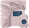 LANE LINEN Full Size Fitted Sheet, 100% Organic Cotton, 3Pc Set (1 Fitted Sheet,2 Pillowcases), Percale Weave, Bottom Sheet, Breathable, Fits Mattress Upto 15" Deep - Sepia Rose(No Flat Sheet)