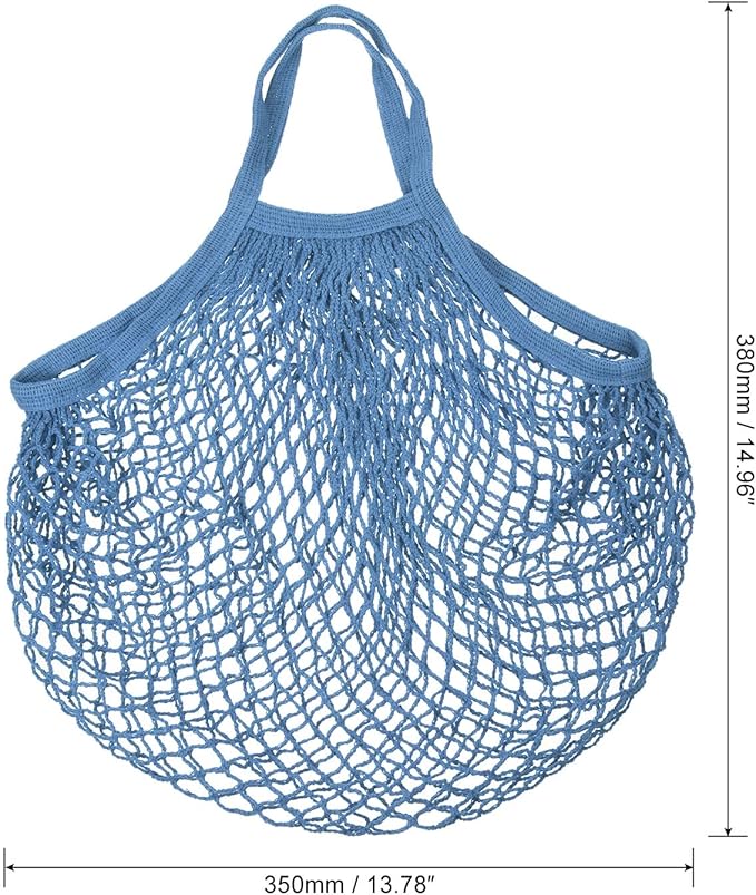MECCANIXITY Cotton Mesh Bag Reusable Washable Mesh Net String Grocery Bags Organizer for Fruits Vegetables Shopping