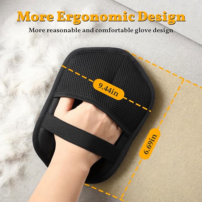 Cattooll Pet Hair Removal Gloves, Reusable Electrostatic Grooming Mitt for Dogs & Cats, Effective Fur Remover for Furniture, Carpet, Clothing, Car Seats,1 Pack