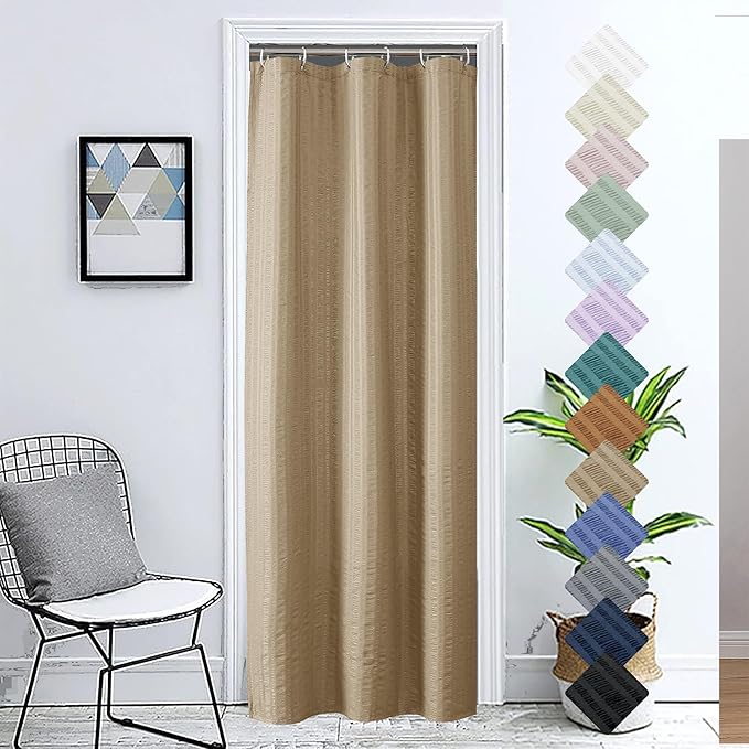 Aiyufeng Taupe Shower Curtain for Bathroom, Embossed Textured Fabric Shower Curtain for Bathroom - Soft Cloth & Hotel Spa, Machine Washable, 36X72,Taupe
