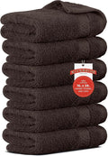 RIVERSIDE 6 Pack Premium Hand Towels Set, 16x28 inches, 100% Ring Spun Cotton, 600 GSM, Soft, Quick Dry and Highly Absorbent, Towels for Bathroom, Kitchen, Gym, Spa - Brown