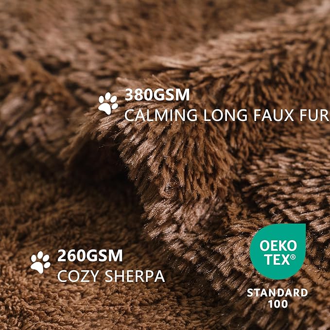 gogobunny Waterproof Dog Blanket for Large Dogs, Cats, Puppy, Reversible Faux Fur Pet Throw Blanket, Washable, Calming Furniture Protection for Sofa Bed (25x35 Inch (Pack of 1), Chocolate)