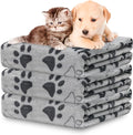 Gowyeg Soft Dog Blanket for Large Dogs - Fluffy Pet Blanket for Cats & Puppy, Reversible Paw Print Design Throw Blanket for Bed, Couch, or Travel - 41x31 Inch, Gray