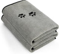 Wipela 2Pieces Microfiber Pet Bath Towel Dog Towel.Dog Towel Soft Absorbent Drying for Small Medium Large Dogs and Cats with Great for Bathing and Grooming (35 x 20 Inch Grey)