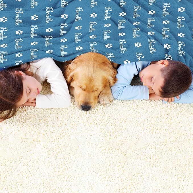 GlisterGlow Personalized Dog Blanket, Customized Pet Blankets with Name Picture, Throw Blanket for Small Medium Large Dog Puppy Cat