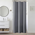 Ebesto Grey Stall Shower Curtain 36 x 72 Inch, Textured Soft Fabric Waffle Narrow Size Modern Shower Small Curtain for Bathroom Hotel, Machine Washable, Water Resistant, 36Wx72L Inches