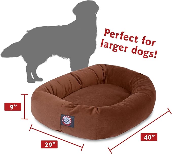 Majestic Pet Villa 32 Inch Shredded Memory Foam Dog Bed for Medium Sized Dog 32x23x7 Inch–Orthopedic Pet Bed - Washable Medium Puppy Mat with Head Support-Storm
