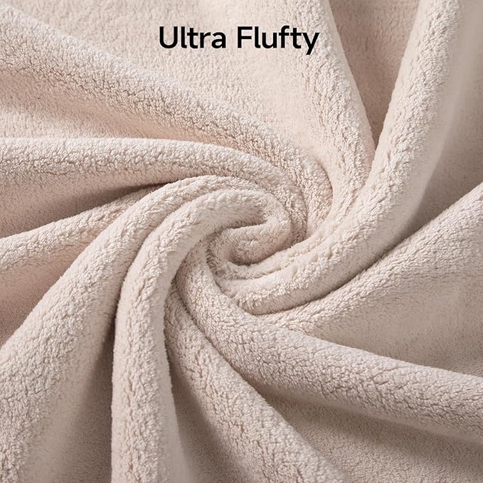 REDKISS 2 Pack Microfiber Extra Large Bath Sheets, 35 x 70 Inches, 670G, Soft and Absorbent, Quick Dry Oversized Bath Towels, Perfect for Bathroom, Plush Shower Towels for Spa, Gym & Hotel, Beige