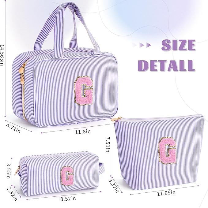 Fystdtote Christmas Gifts for Teenage Girls Birthday Gift for Girls Toiletry Bag Makeup Bag Cosmetic Bag Teacher Gifts for 3 4 5 6 7 8 9 10 11 12 13 Year Old Girl Gift for Women - Lavender G