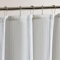 SLEEP ZONE Shower Curtain Liner, Waffle Shower Curtains for Bathroom, Heavy Duty Thick Fabric Shower Curtains - 285GSM Luxury Weighted Polyester Bath Curtain, 72" W x 84" L (White)