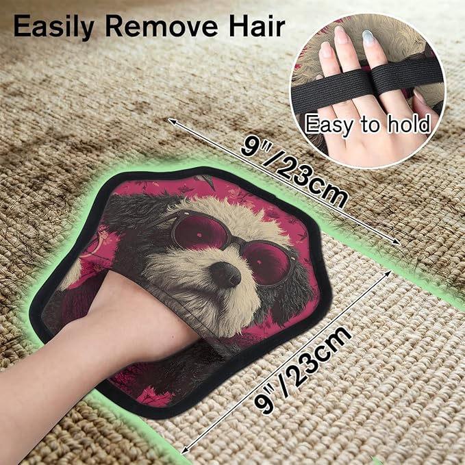 Hanxuanyifan Cool Dog Pet Hair Removal Glove for Dogs & Cats,2 PCS Newly Upgraded Reusable Electrostatic Pet Hair Gloves,Dog Hair Remover Tool for Clothing,Couch,Carpet,Car Seat