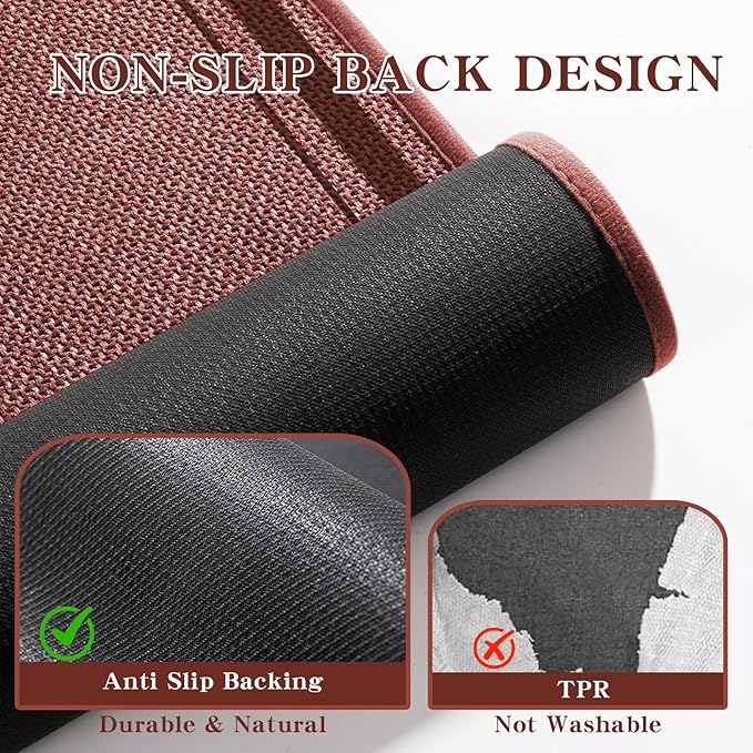 chakme Bathroom Rugs Mat 32x17, Ultra Thin Non Slip Bath Mat Quick Dry Absorbent Bath Mat for Bathroom, (Dark Pink, 32"x17")